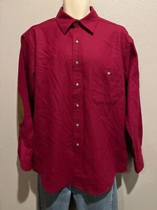 Chemise boutonnée homme vintage PENDLETON bordeaux laine vierge patchs coudes USA taille L - Photo 1/10