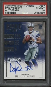 2016 Contenders Rookie Ticket Auto #307 Dak Prescott RC ROOKIE PSA 10 Cowboys - Picture 1 of 2