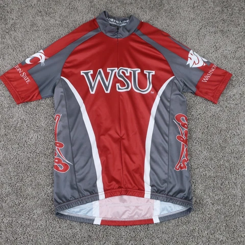 Washington State Cougars Cycling Jersey Large Adrenaline WSU 3/4 Zip Cover