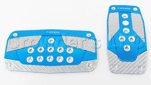 NRG Automatic Sport Pedals Blue / Silver Carbon Fiber 2 Piece - PDL-450BL - Foto 1 di 1