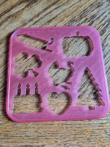 Vintage 1987 Tuppertoys Stencil (Pink w Holidays) Smoke Free Home - Picture 1 of 1
