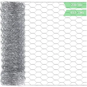 Chicken Wire 13.7 inX236 in Poultry Netting Hexagonal Galvanized Mesh Garden - Picture 1 of 7