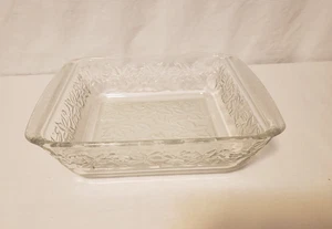 Princess House Fantasia #540 Quadratische Backform Weihnachtsstern Klarglas 8" Vintage - Bild 1 von 7