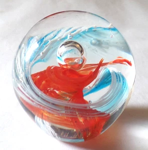 Vintage Multicolor Abstrakte Kunst Glaskugel Kugel Briefbeschwerer (g) - Bild 1 von 6