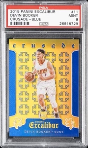 2015 PANINI EXCALIBUR CRUSADE BLUE #11 DEVIN BOOKER #/199 PSA 9 - Picture 1 of 2