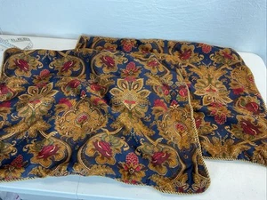 2 Chaps Leighton Standard Kissenbezüge Gold Seil Borte Jakobin Marine Klassisch Traditionell - Bild 1 von 4