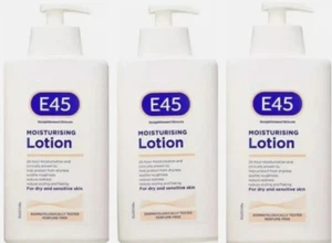 3x E45 Daily Moisturiser Lotion Pump for dry and sensitive skin 500ml - Picture 1 of 2