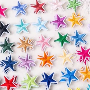 2 Flicken zum Aufbügeln Bügelflicken Aufbügler Kind Patches Stern Aufbügelflicke - Picture 1 of 33