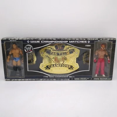 WWE Batista & Rey Mysterio Tag Team Championship Belt with Action Figures Jakks - Image 1 of 4
