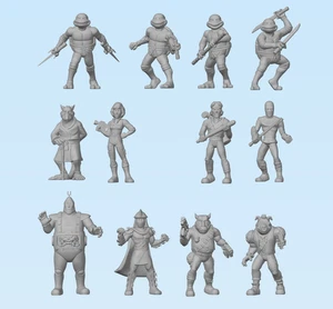Mini figuras de tortugas ninja mutantes adolescentes - figuras miniatura impresas en resina 3d TMNT - Imagen 1 de 4