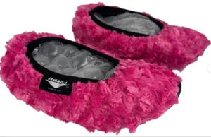 Master Fuzzy Bowling Shoe Covers - Size S/M (Small/Medium) - Hot Pink / Black - Picture 1 of 4