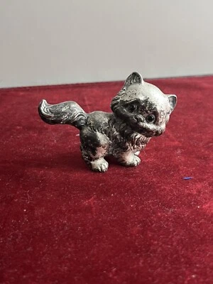 Figurine Chat en Étain Signé Peltro Italy - Photo 1/4