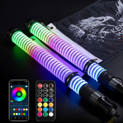 Luces de látigo de grasa de 2 pies 2 piezas MAZORCA persecución en espiral iluminadas para Can-Am Polaris UTV ATV Foto 1 de 4