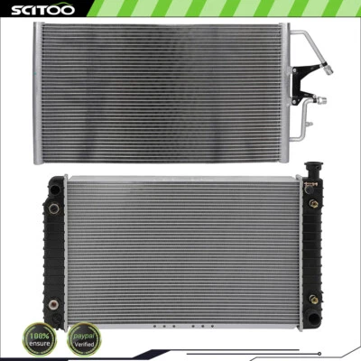 Car Radiator and A/C Condenser Kit Fits 1996 1997 1998 Chevrolet GMC C1500 K1500 - Image 1 of 4