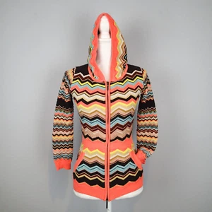 MISSONI FOR TARGET Pink Yellow Brown Blue Hooded Sweater Sz M youth girl w5 - Picture 1 of 12