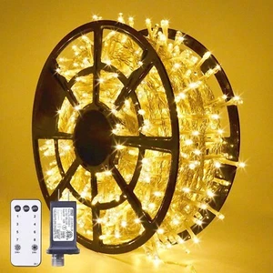 168FT 600 LED Christmas Lights, 8 Modes, Waterproof, Warm White, Indoor/Outdoor - Picture 1 of 9