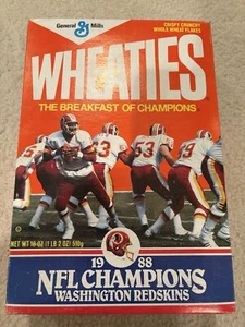 Vintage Wheaties Washington Redskins 1988 NFL Champions Cereal Unopened Box - Picture 1 of 4
