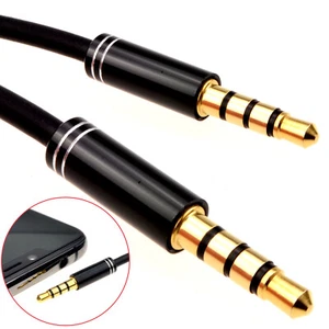 PRO 4 Pol 3,5mm Klinkenstecker Männlich Audio Kabel TPE Gummi Leitung Gold 2m - Bild 1 von 24