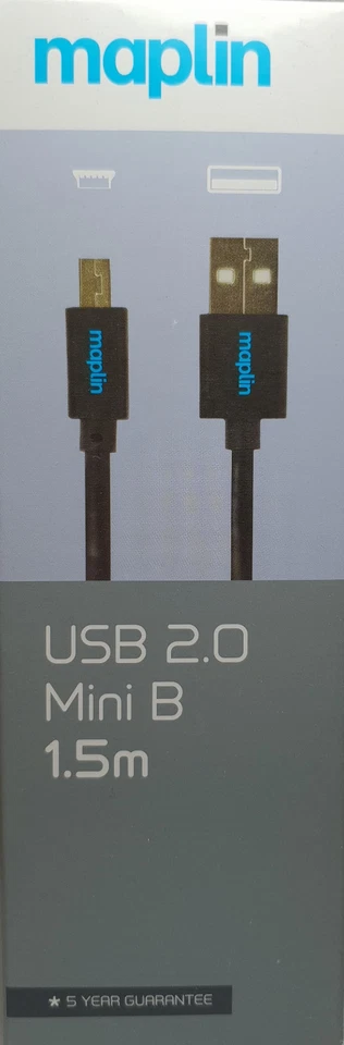 Maplin USB 2.0 A to Mini B 1.5m - New in Box - Image 1 of 2