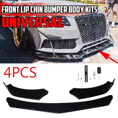 Universal Front Bumper Lip Body Spoiler Chin Splitter Kit For Audi A4 A5 A6 A7 - Image 1 of 4