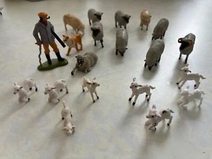 Britains Farm Animals, Farmer, Sheep, Lambs & Dog - Picture 1 of 2