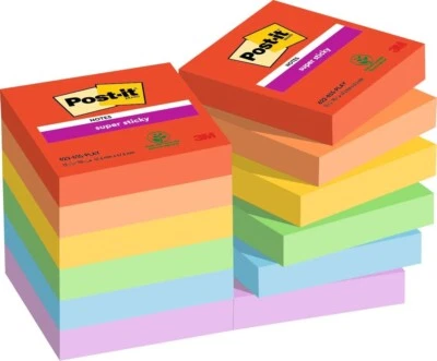 Post-it Super Sticky Notes 622-12SS Playful 12 Blöcke 90 Blatt 47,6 x 47,6 mm