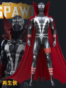 Comic Spawn Al Simmons Costume Men Cosplay Bodysuit Jumpsuits Cloak Mask Set New - Picture 1 of 21