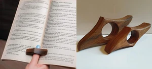 Handmade Natural Walnut Thumb Book Page Holder Adult/Kids Stocking Filler - Bild 1 von 5