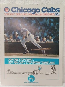 VINTAGE 1985 CHICAGO CUBS UNSCORED GAME SCORECARD original Jays potato chips - Picture 1 of 4