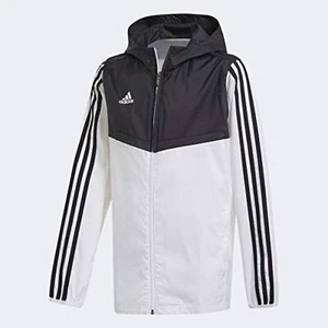 adidas Kids' Tiro Soccer Windbreaker DY0101 White/Black Size Small - Picture 1 of 7
