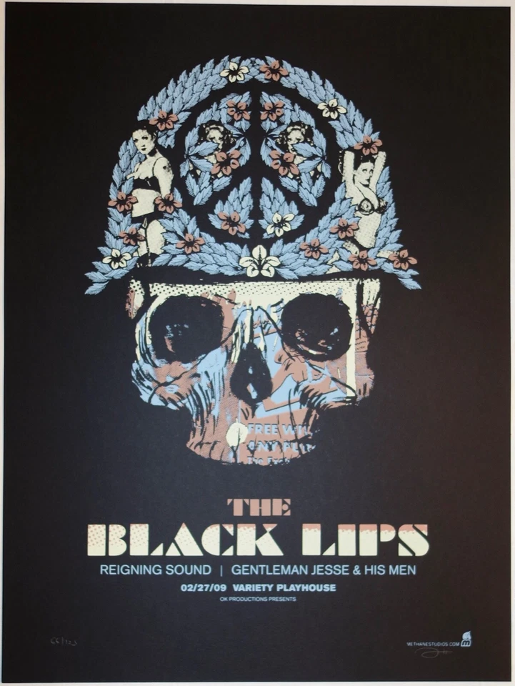 2009 The Black Lips - Atlanta Silkscreen Concert Poster s/n by Methane - Image 1 of 1
