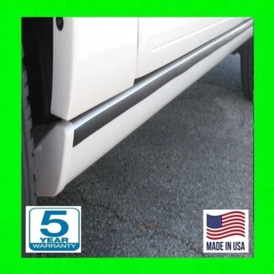 FITS CHEVY BLACK CARBON FIBER 2PC ROCKER PANEL SIDE SKIRTS TRIM MOLDING SET l - Image 1 of 4