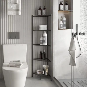 5-Tier Corner Spa Tower Standing Corner Wire Shelving Unit Storage Furniture Mul - Picture 1 of 6