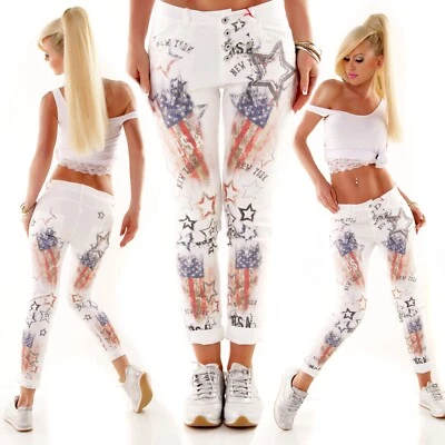  Sommerhose  Italy CHINO Jeans  American/UK Style Sterne BOYFRIEND Jeans - Bild 1 von 4