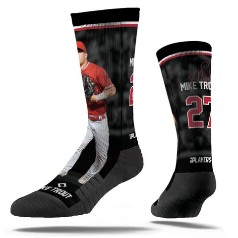 Strideline Mike Trout Los Angeles Angels Walk Off Premium Full Sub Crew Socks Cover