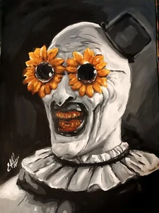 original acrylic poster portrait of art the clown, terrifier, handmade - Picture 1 of 2