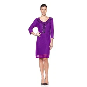 Amerian Glamour Badgley Mischka Embellished Beaded Dress 217414-MJ - NI - - Picture 1 of 3