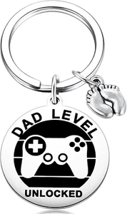 New Expecting Dad Keychain First Father’s Day Baby Footprint Charm Gift - Picture 1 of 12