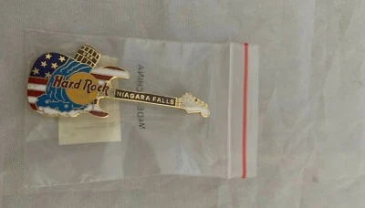 Hard Rock Cafe Niagara Falls USA 90s Barrel Over Falls Guitar Pin HRC - Image 1 of 3