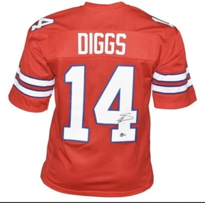 Stefon Diggs Signed Buffalo Bills Autographed Red Football Jersey Beckett COA - Picture 1 of 3