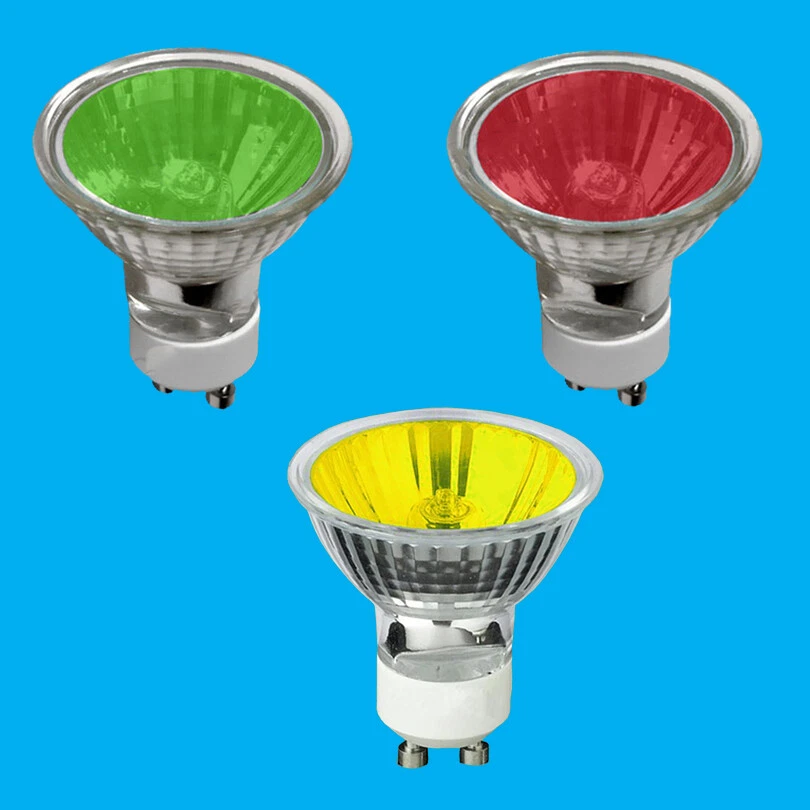 3x 2W+ 18 LED GU10 Coloured Spot Light Bulbs Blue Yellow Orange Green Red Lamps - Image 1 of 1