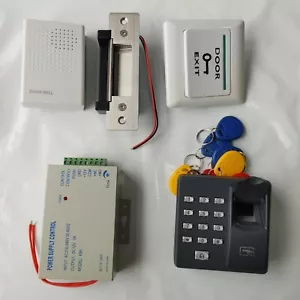 Fingerprint RFID Tag Door Access Control Electric Strike Lock Full Kit - Picture 1 of 5