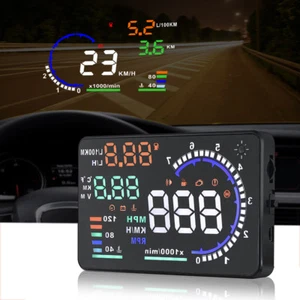 5.5" Car HUD Head Up Display Windscreen Projector Vehicle Fuel Consumption - Picture 1 of 12