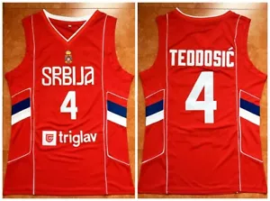 Milos Teodosic #4 Serbia Srbija National Basketball Jersey Stitched Red S-XXXL - Picture 1 of 3