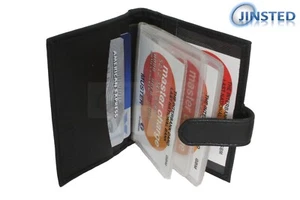 Luxury Small Leather Wallet Black Detachable Card Section RFID protected W0034 - Picture 1 of 4