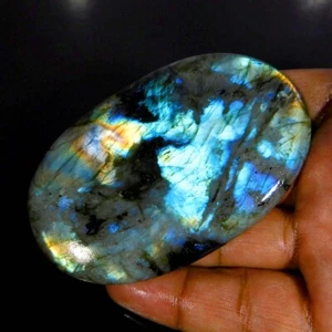 212.80Cts. 100% Natürlich Lila Multi Labradorite Oval Cabochonschliff Lose - Bild 1 von 3