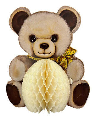 VTG  1982 Beistle Co USA Teddy Bear Die Cut Party Decor Honeycomb Baby Shower - Image 1 of 4