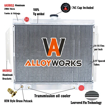 4 Row Radiator FIT 79-93 Dodge D100 D200 D250 D300 W100 W150 W200 5.2L/5.9L V8 - Image 1 of 4