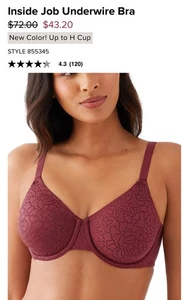 Sujetador con aros Wacoal 855345 Inside Job talla 34 DDD color cordobés usado en excelente estado🌺 - Imagen 1 de 6