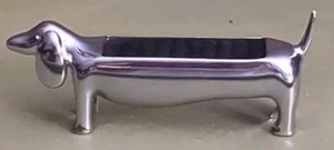 Umbra Dachshund Weiner Dog Ring Holder Silver Chrome / Velvet Jewelry - Picture 1 of 2